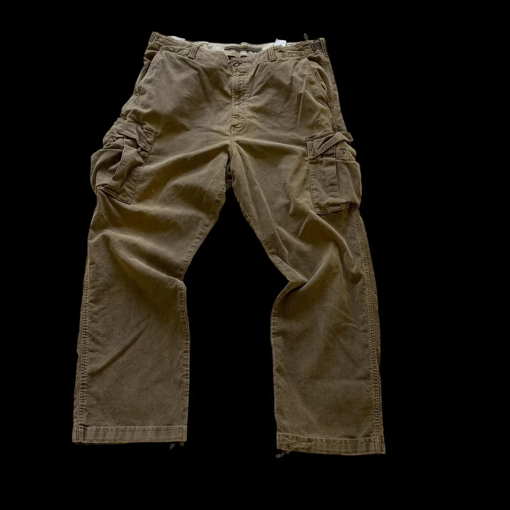 Banana Republic Traveler Cargo Sueded Pants 38W Olive‎ Brown Utility Tactical